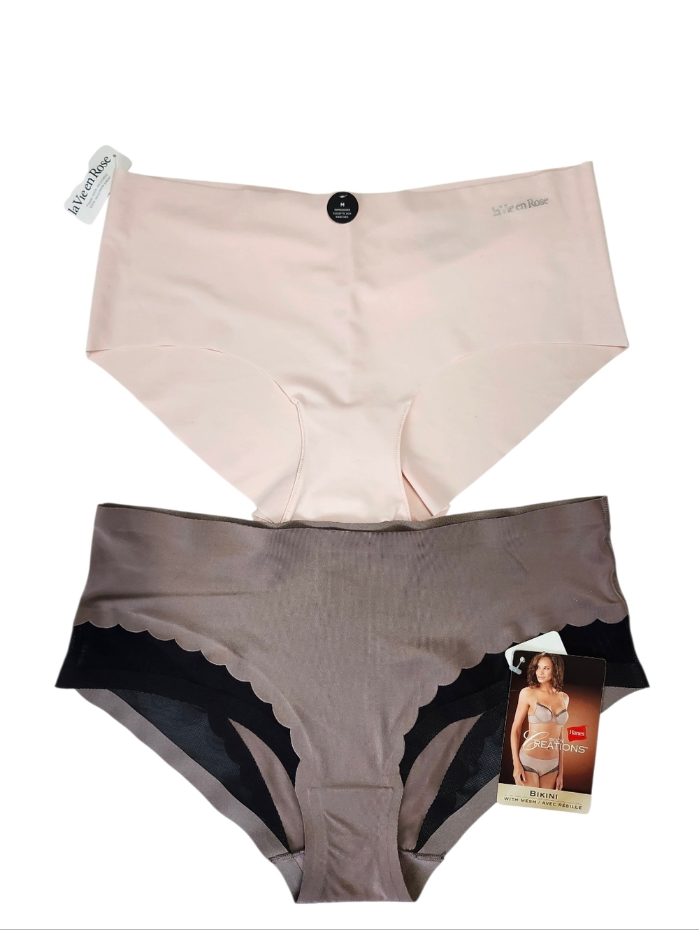 2pc Body Creations Taupe Seamless Bikini & La Vie En Rose Pale Pink Hiphugger